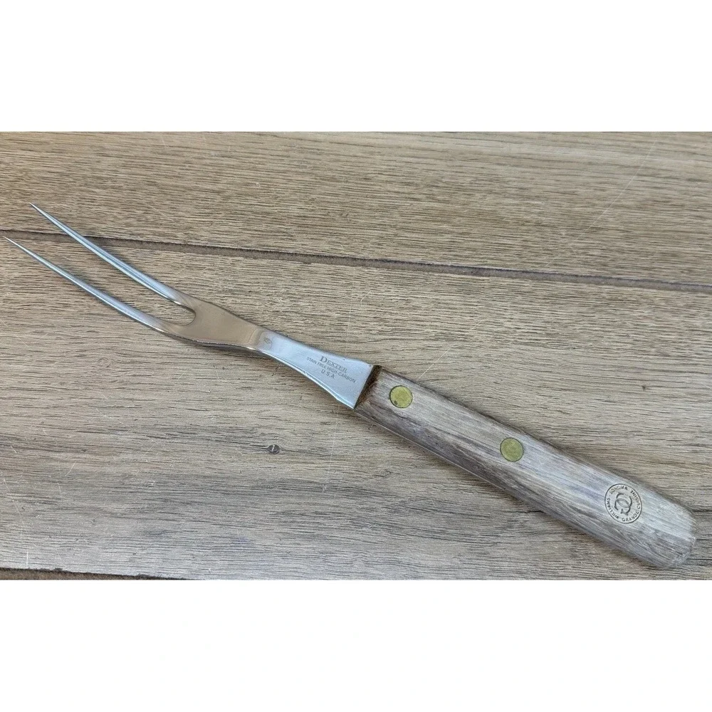 Vintage Williams Sonoma Grande Cuisine Dexter Carving Fork Wood Handle USA